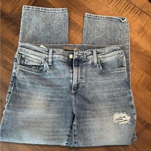 Joe's Jeans Blue Straight Denim with Distressed Details